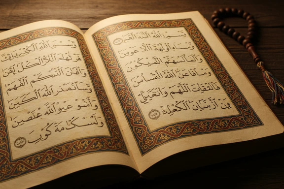 Manuscrit arabe classique avec calligraphie