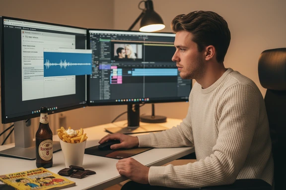 Studio podcast de YouTubeur bilingue belge avec canal de Gand et console de mixage