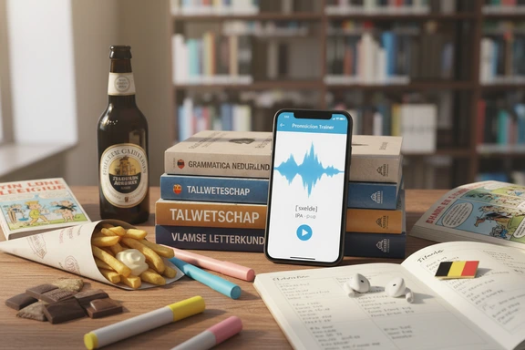 Cahier de prononciation flamande avec tableau zachte g et fiches frietjes vs patat