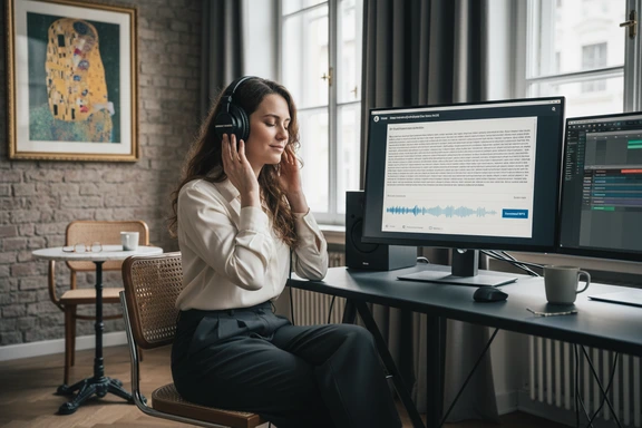 ORF-Studiomikrofon mit Blick auf den Wiener Stephansdom