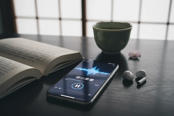 Japanese novel with earphones and shoji window light