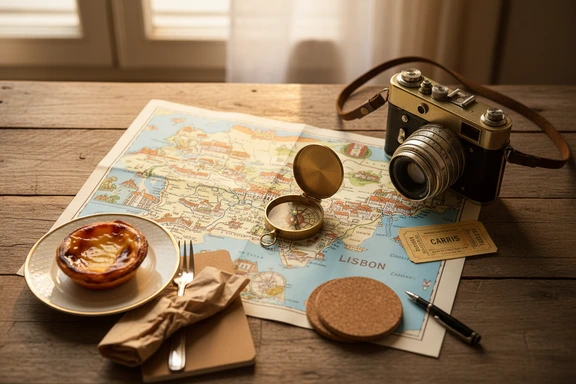 Carte touristique de Lisbonne avec ticket de tramway