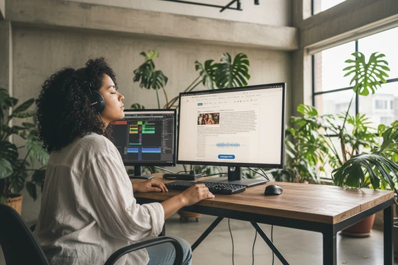 Local marketing studio with Colombian branding and coffee props