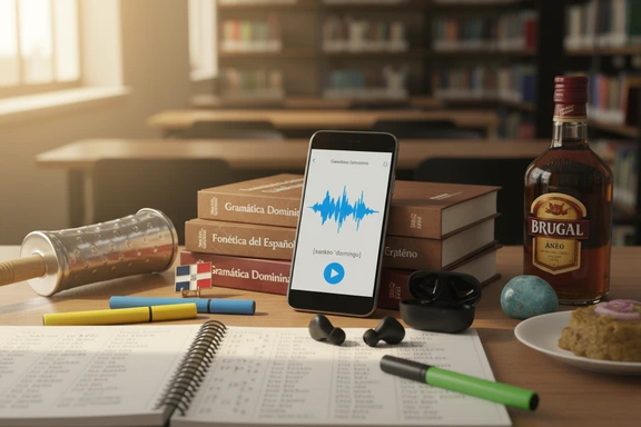 Cuaderno de estudiante con notas de vocalización cibaeña y aspiración de /s/ del español dominicano