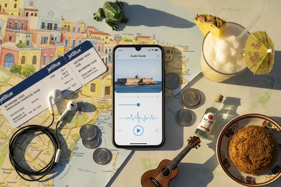 Calle adoquinada del Viejo San Juan con fortaleza de El Morro y fachadas coloniales pastel