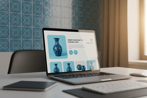 Online shopping interface with product cards and audio play buttons