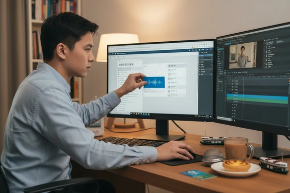 HK YouTubers and TikTokers — Hong Kong creator filming near Victoria Harbour with neon signs and bamboo scaffolding