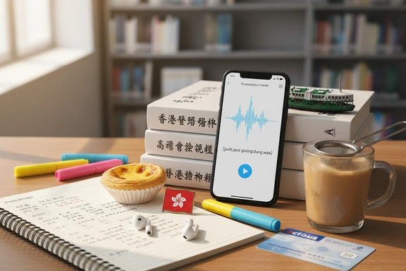 HK heritage learners — 2nd-generation HK diaspora student with Traditional Chinese flashcards and Jyutping reference