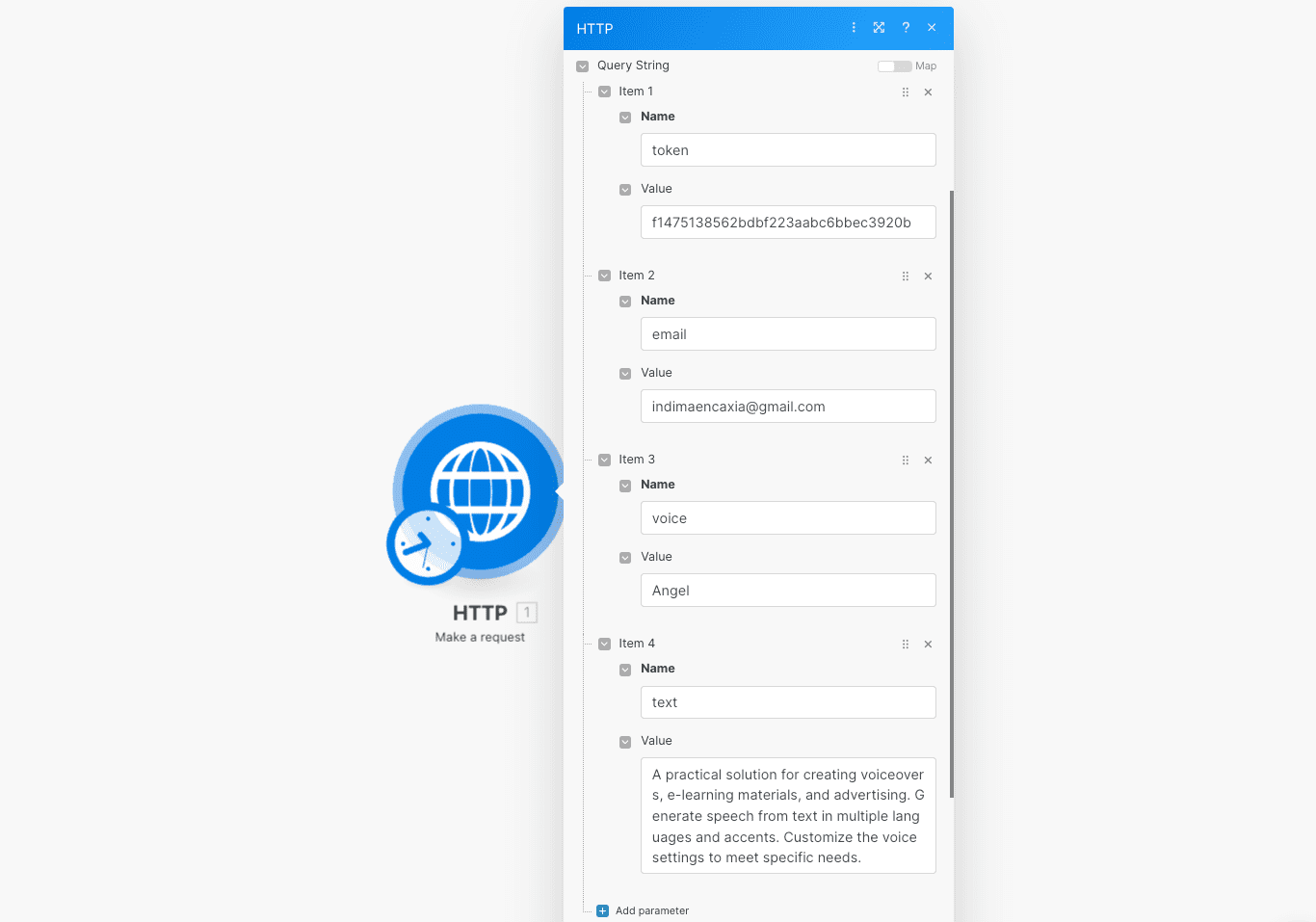 Input the required parameters