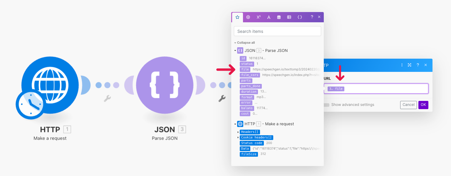 Map the file variable