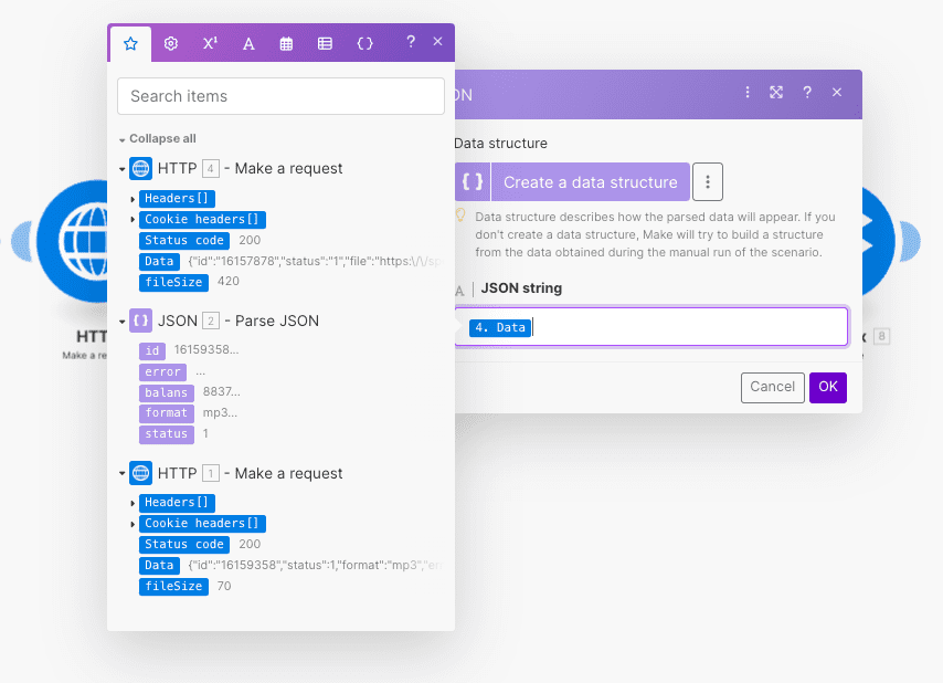 Parse JSON module