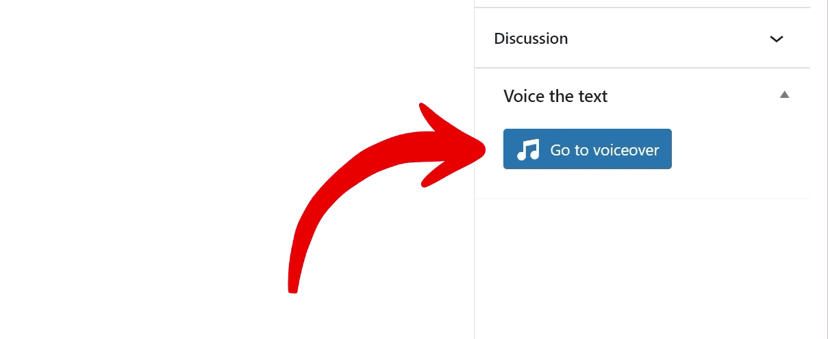 Go to Voiceover button in post sidebar